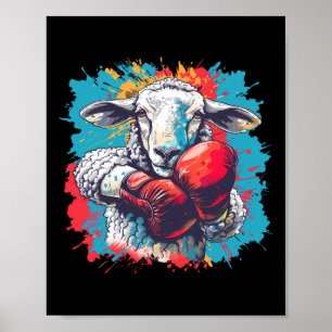 Boxschaf Lamm Boxhandschuhe Kickboxen Lustiger B Poster