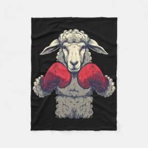 Boxschaf mit Boxhandschuhen Kickboxen Lustig B Fleecedecke