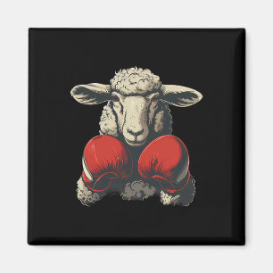 Boxschaf mit Boxhandschuhen Kickboxen Lustiges B Magnet