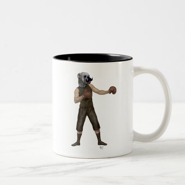 Boxschiff Bulldog Full Zweifarbige Tasse (Rechts)