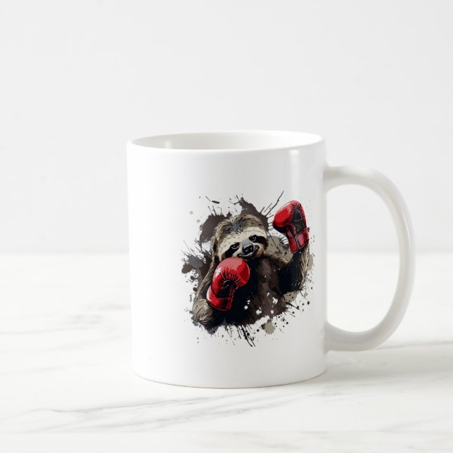 Boxschläger mit Boxhandschuhen Kickboxing Funny B Kaffeetasse (Rechts)