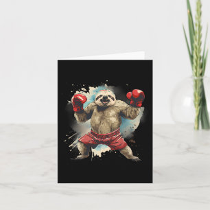 Boxschläger mit Boxhandschuhen Kickboxing Funny B Karte