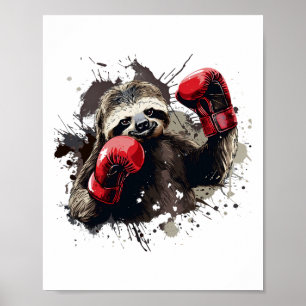 Boxschläger mit Boxhandschuhen Kickboxing Funny B Poster
