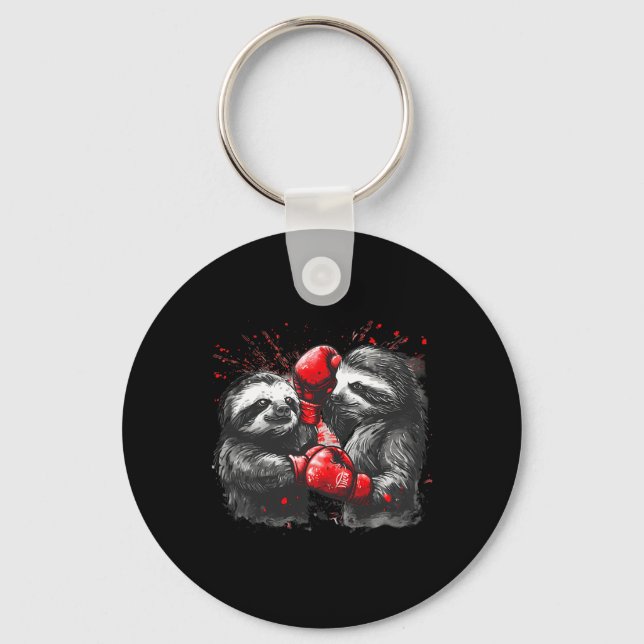 Boxschläger mit Boxhandschuhen Kickboxing Funny B Schlüsselanhänger (Vorderseite)