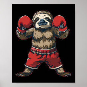 BoxSloth Lover Boxhandschuhe Kickboxing Funny Poster