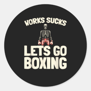 Boxsparring - Gloves Fighter Boxer Runder Aufkleber