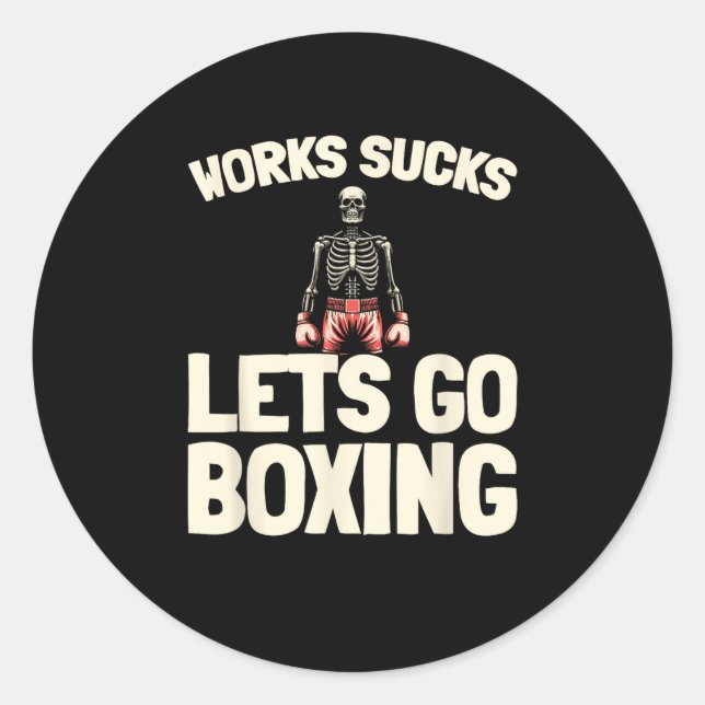 Boxsparring - Gloves Fighter Boxer Runder Aufkleber (Vorderseite)