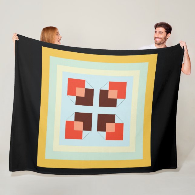 Boxtextur moderne, viereckige, hellgelbe Kachel c Fleecedecke (Beispiel)