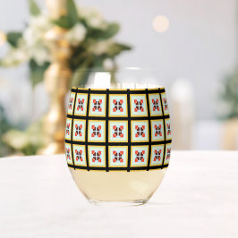 Boxtextur moderne, viereckige, hellgelbe Kachel c Weinglas Ohne Stiel