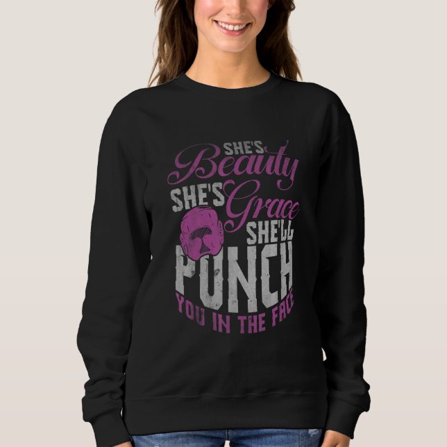 Boxtraining Jab Upper Cut Punch Knowledgebase Sweatshirt (Vorderseite)