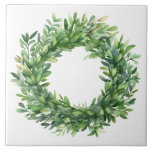 Boxwood Wreath Simple Watercolor Bauernhof Fliese<br><div class="desc">Eine perfekte Keramik für Ihre Dekoration. Die Keramik wurde mit einer einfachen Aquarellgrafik aus diesem Bauernhof hergestellt.</div>