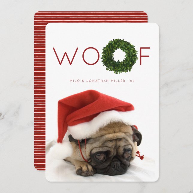 Boxwood Wreath Weihnachtsferien Weihnachtskarte Einladung (Vorne/Hinten)