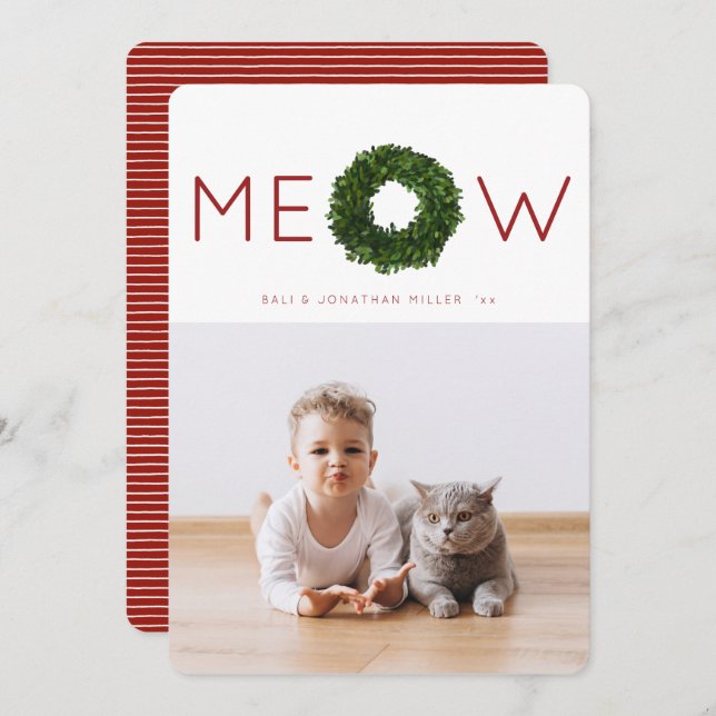 Boxwood Wreath Weihnachtsferien Weihnachtskarte Einladung (Vorne/Hinten)