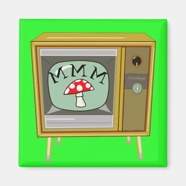 Boxy Retro Console Television Magnet (Vorne)