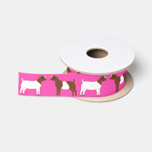 Boxziegenfarm Rosa Satinband