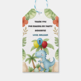 Boy 1st Birthday Dinosaur One A Saurus Gift Tag Geschenkanhänger