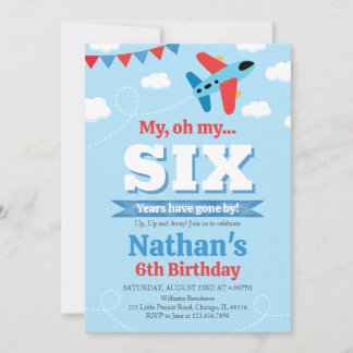 Boy Airplane Geburtstag Einladung