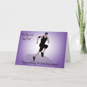 Boy Amputee Runner Birthday Karte