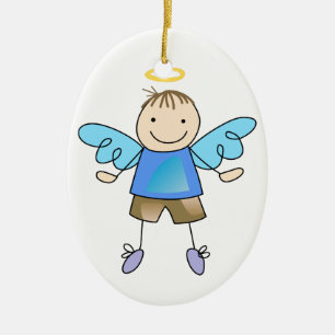 Boy Angel Keramik Ornament