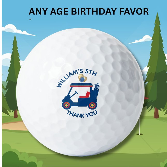 Boy Any Age Golf Theme Birthday Favor Golfball (Von Creator hochgeladen)