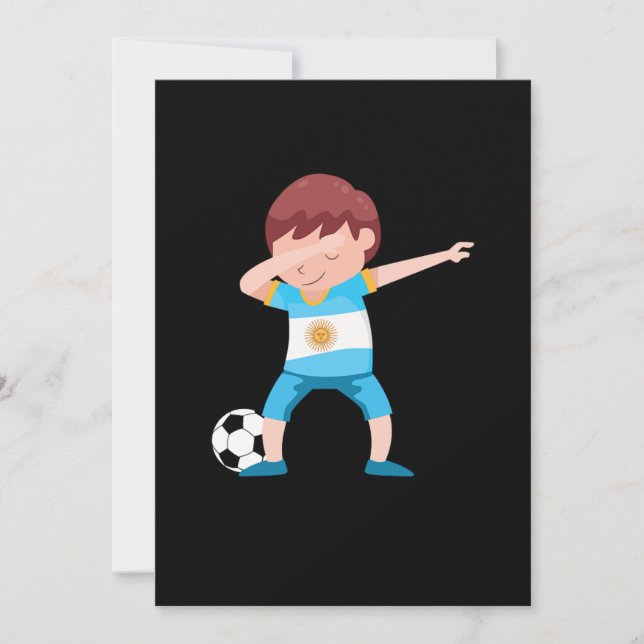Boy Argentina Football Floss Soccer Player Gift Einladung (Vorderseite)
