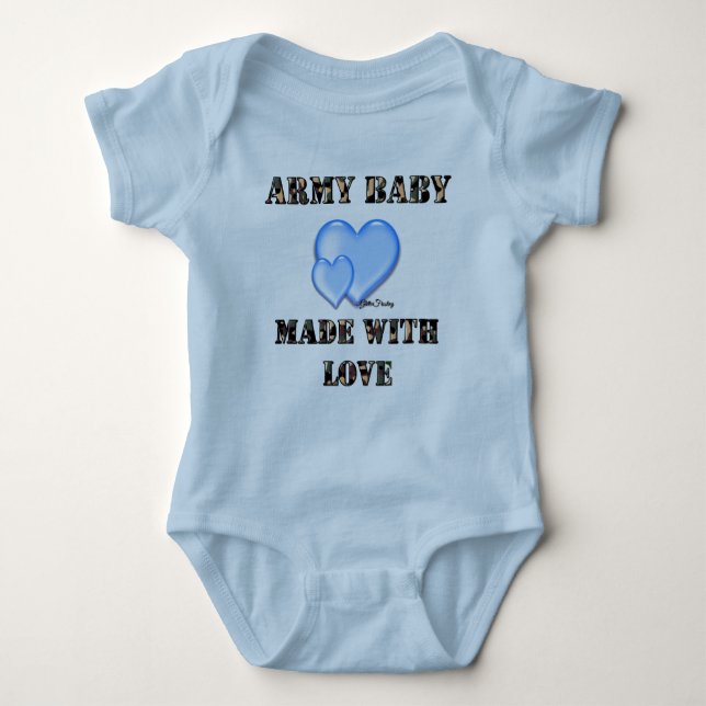 Boy Army Baby Made mit Liebe von Dani Baby Strampler (Vorderseite)