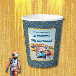 Boy Auto Racing Thema 5. Geburtstagsparty Pappbecher