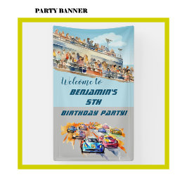 Boy Auto Racing Thema 5th Birthday Party Banner