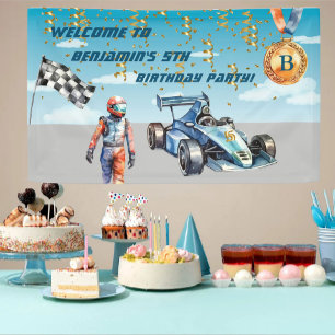 Boy Auto Racing Thema 5th Birthday Party Banner