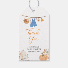 Boy Autumn Clothes Pumpkin Fall Baby Showdusche Geschenkanhänger