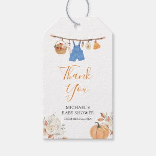 Boy Autumn Clothes Pumpkin Fall Baby Showdusche Geschenkanhänger