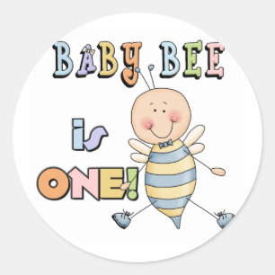 Boy Baby Bee 1. Geburtstag Tshirts und Geschenke Runder Aufkleber