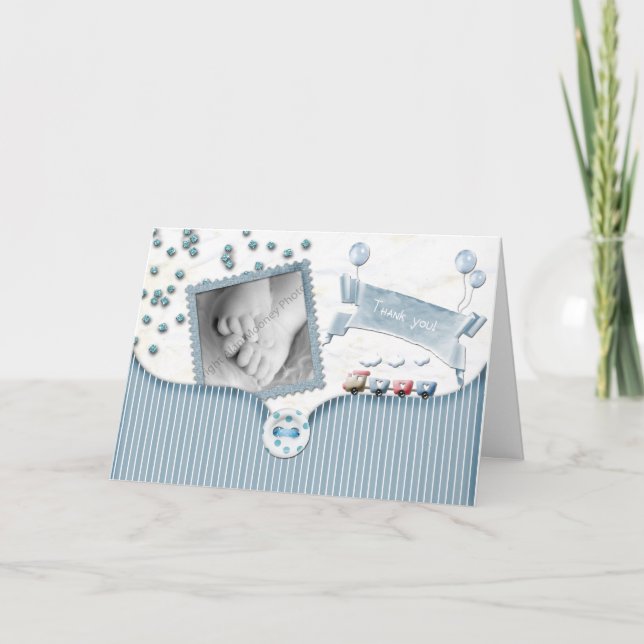 Boy Baby Dusche Danke Karten (Vorderseite)