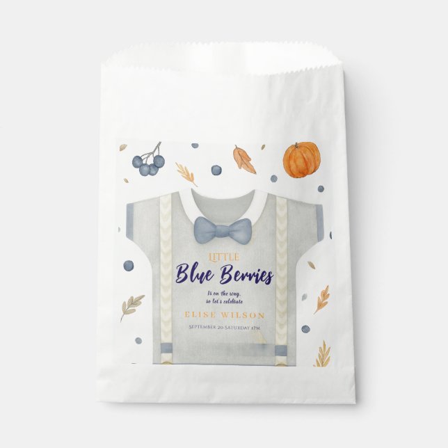 Boy Baby Dusche Herbstkrampf Bodysuit invita Geschenktütchen (Vorderseite)