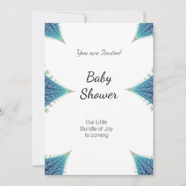Boy Baby Dusche Party Blau weiße Einladung