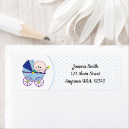 Boy Baby Neuborn Carriage Blue Polka Dot