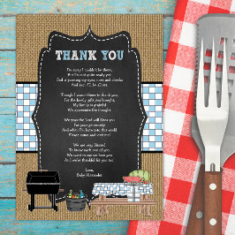 Boy Baby Q danke dir notiert Gedicht / GRILLEN Bab Einladung