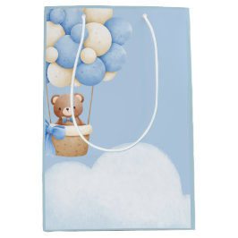 Boy Baby Shower Bear Balloon Gift Bags Mittlere Geschenktüte