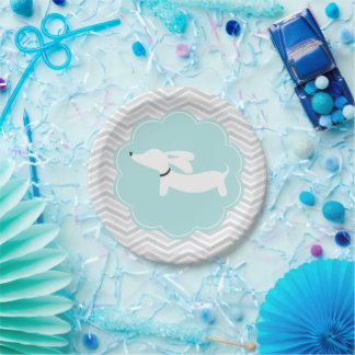 Boy Baby Shower Blue Dackel Dackel Party Teller