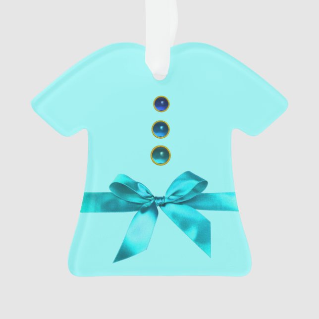 BOY BABY SHOWER Blue Ribbon Tshirt Ornament (Vorderseite)