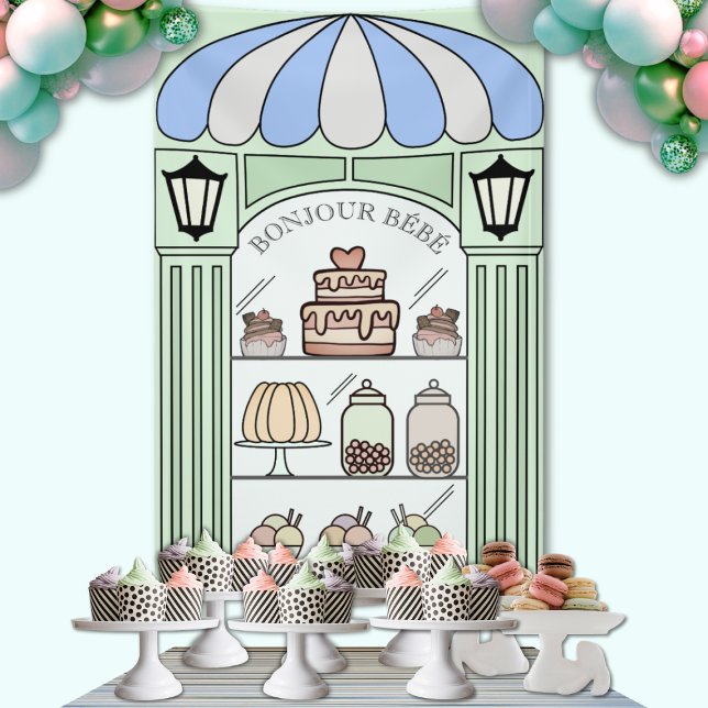 Boy Baby Shower Dessert Tisch Hintergrund Banner (Boy Baby Shower sweet dessert table backdrop)