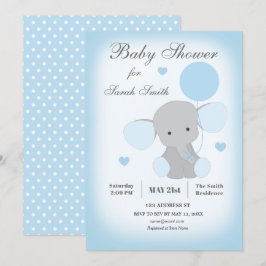Boy Baby Shower Einladung Elephant Blue