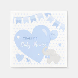 Boy Baby Shower Elephant Balloon Paper Napkin Serviette