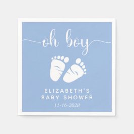 Boy Baby Shower Feet Blue Serviette