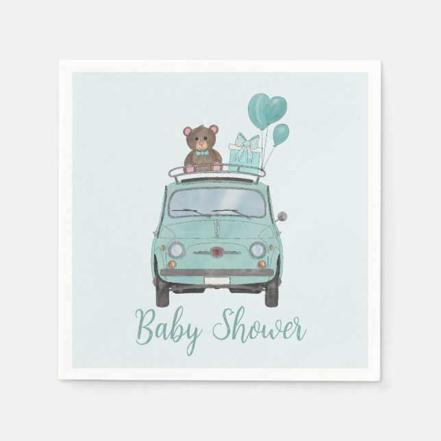 Boy Baby Shower Fiat 500 Serviette (Vorderseite)