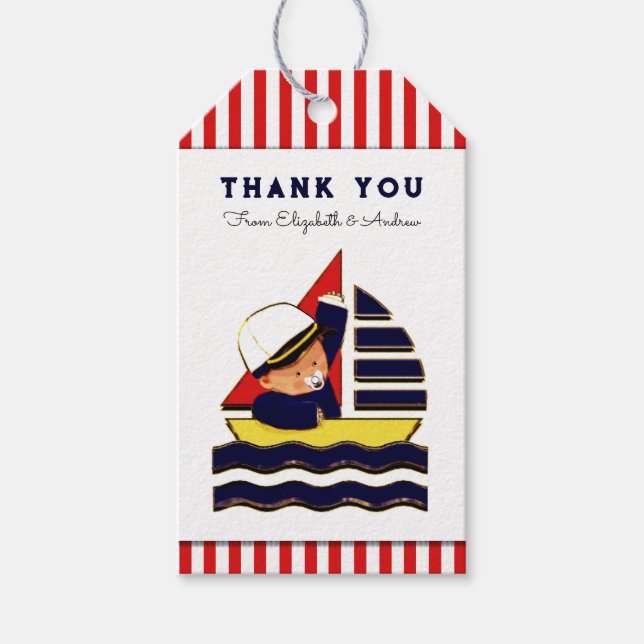 Boy Baby Shower Geschenkanhänger (Vorderseite)