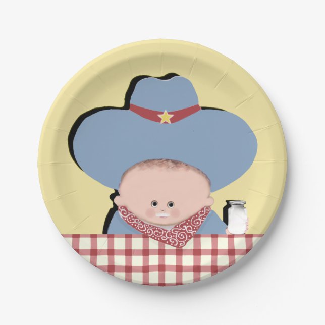 Boy Baby Shower Pappteller (Vorderseite)