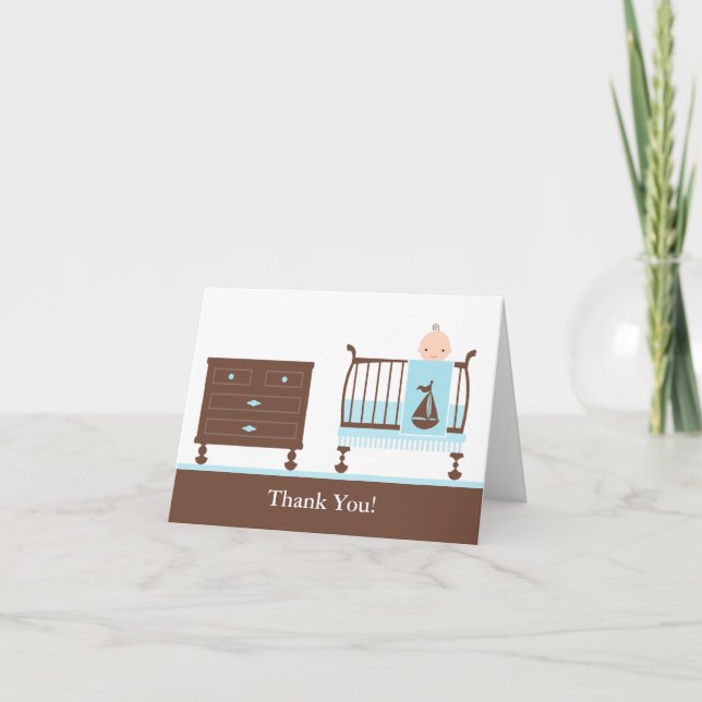 Boy Baby Shower Vielen Dank Dankeskarte (Vorderseite)