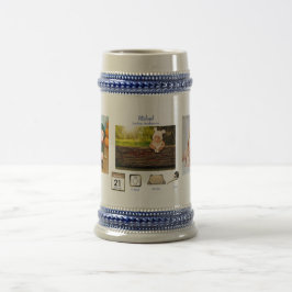 BOY BABY STATS Foto Collage Keepake GIFT Bierglas