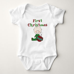 Boy Baby's First Christmas Bodysuit Baby Strampler